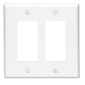 Leviton PJ262 2-Gang Decora/GFCI Device Decora Wallplate/Faceplate, Midway Size
