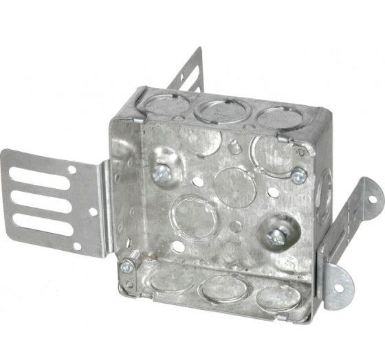 52171-KSSX 4″ Square Steel Stud Box With Knockouts