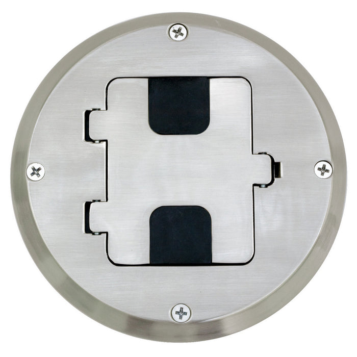 HUBBELL RF515NI Residential Flush Floor Boxes for Wood Floors Flush Floor Box Kit Semi Adjustable Cast Into Concrete Silver